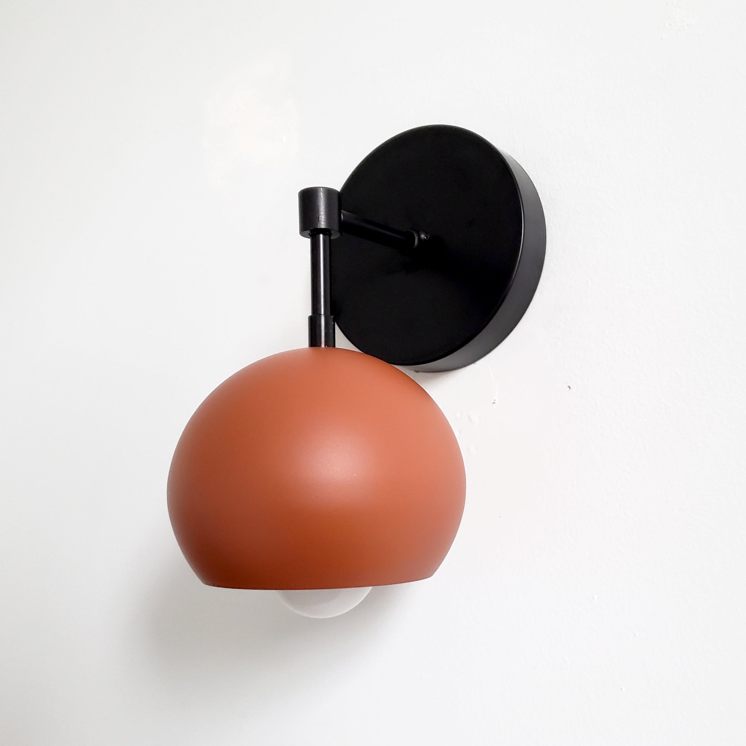 Modern Terra Cotta Globe Accent Wall Sconce
