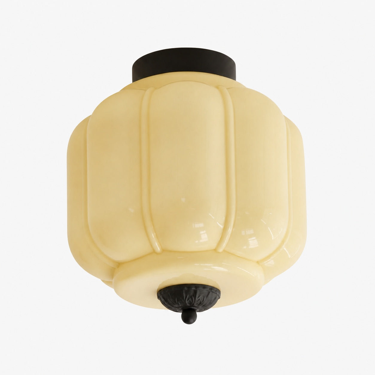 Vintage Eloise Milk Glass Flush Mount Ceiling Light - Vintage Charm Soft Glow