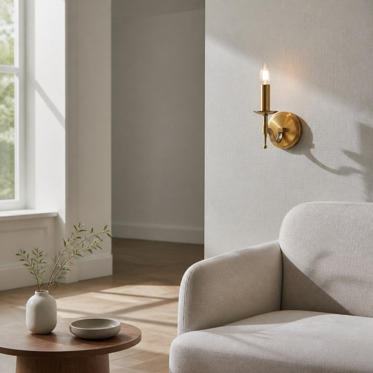 Tela Classic Wall Sconce Metal Wall Light - Elegant Wall Sconce Ideal for Hallway or Living Room