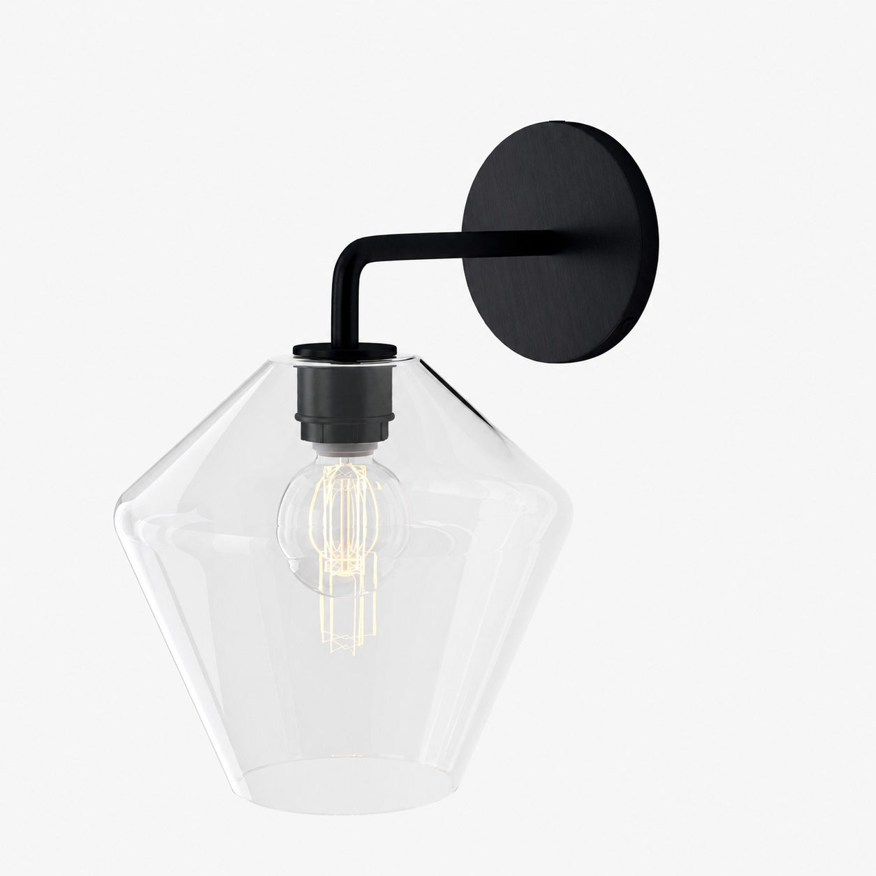 Merin Sculptural Milk Glass Geometric Wall Lamp