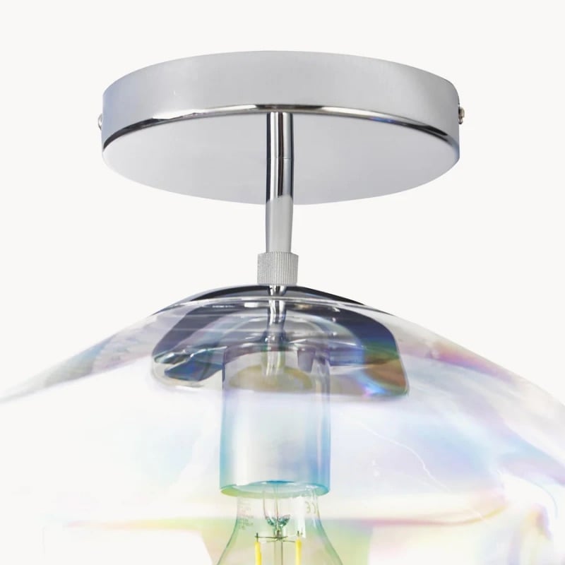 Glissora Reflective Glass Semi-Flush Ceiling Lamp – Sculptural Design, Versatile Finish for Hallways & Dining