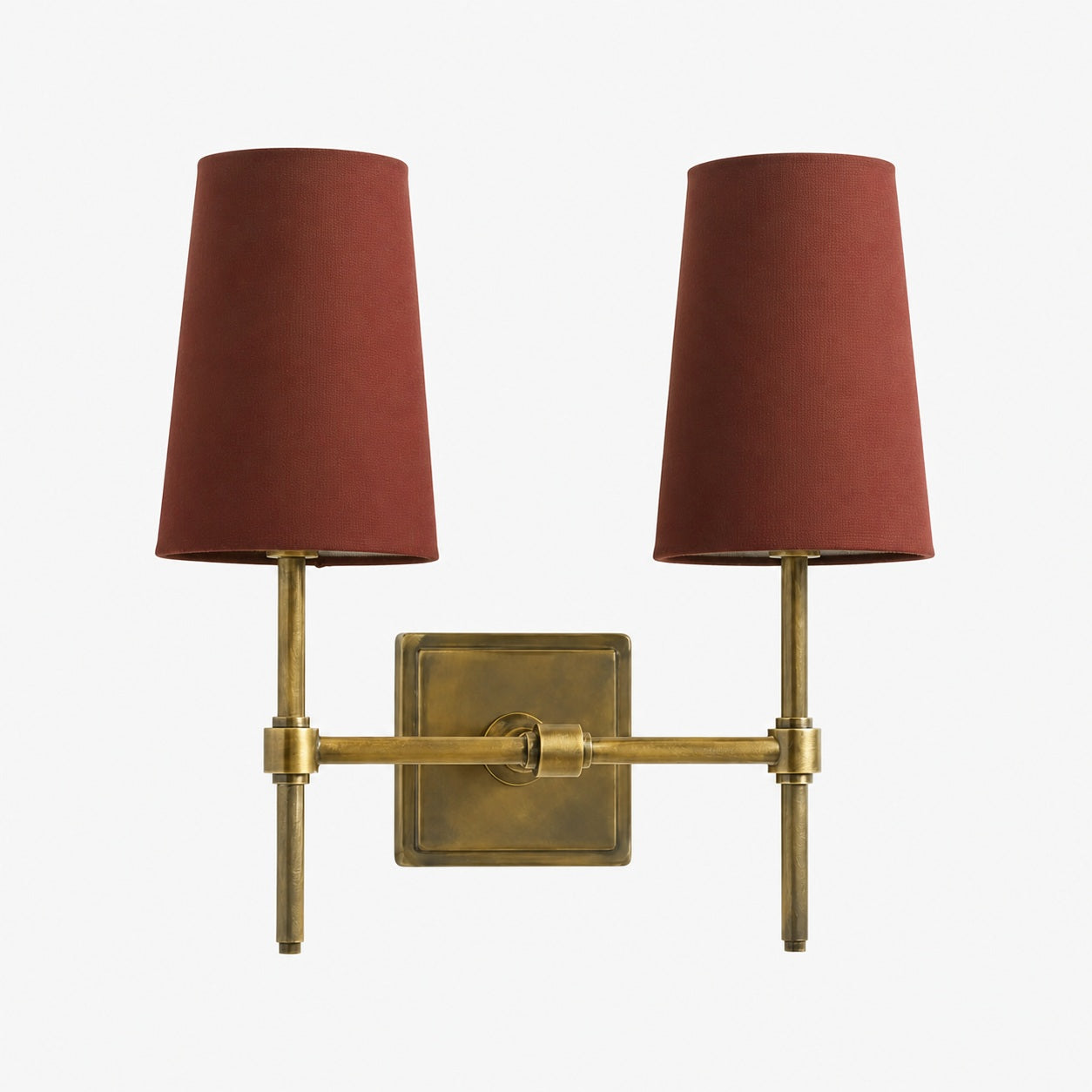 Derlina White Linen Shades Wall Lamp – Retro Metal Multi-Head Lighting Fixture