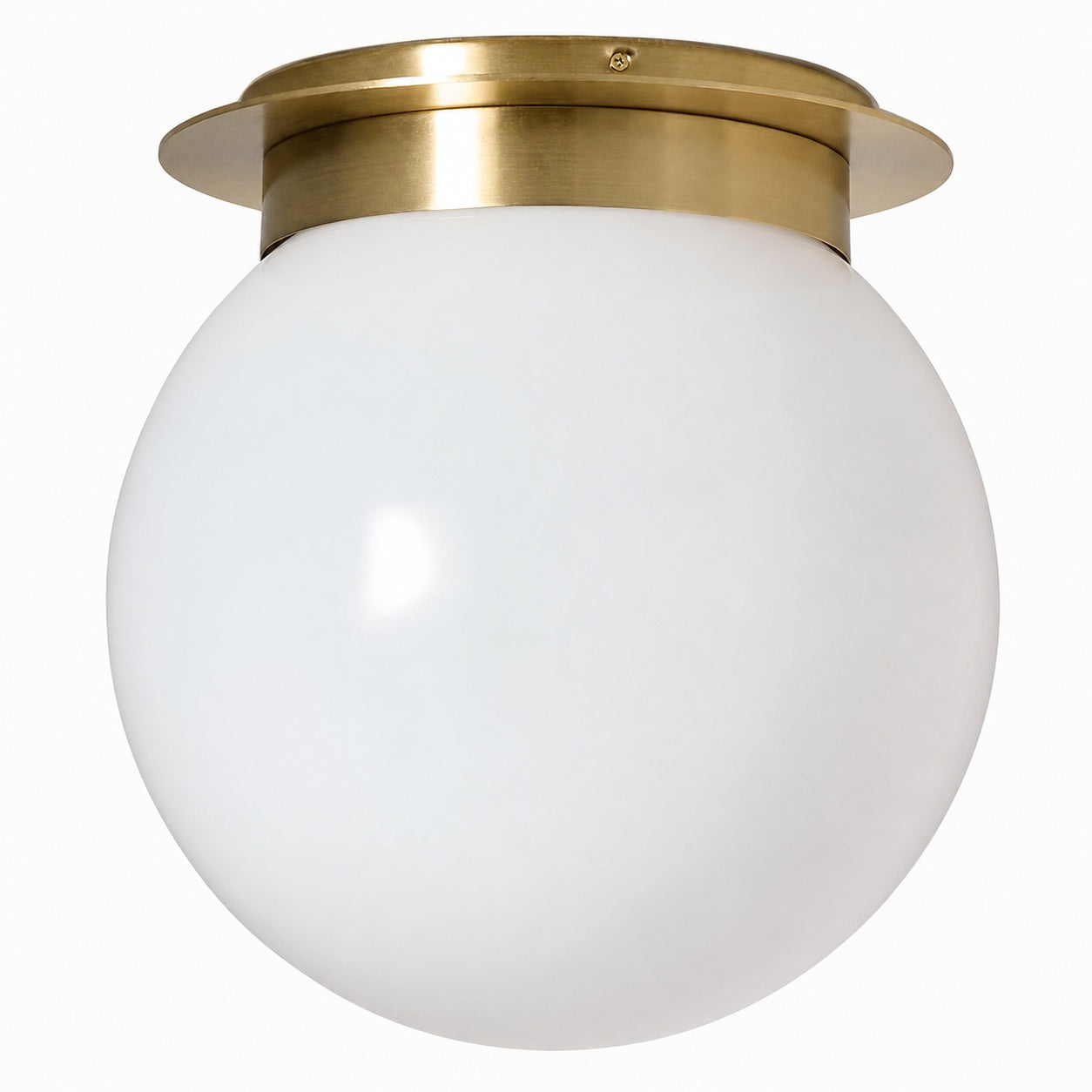 Rivolence Flush Mount Ceiling Fixture - Minimal Globe Brass Lighting