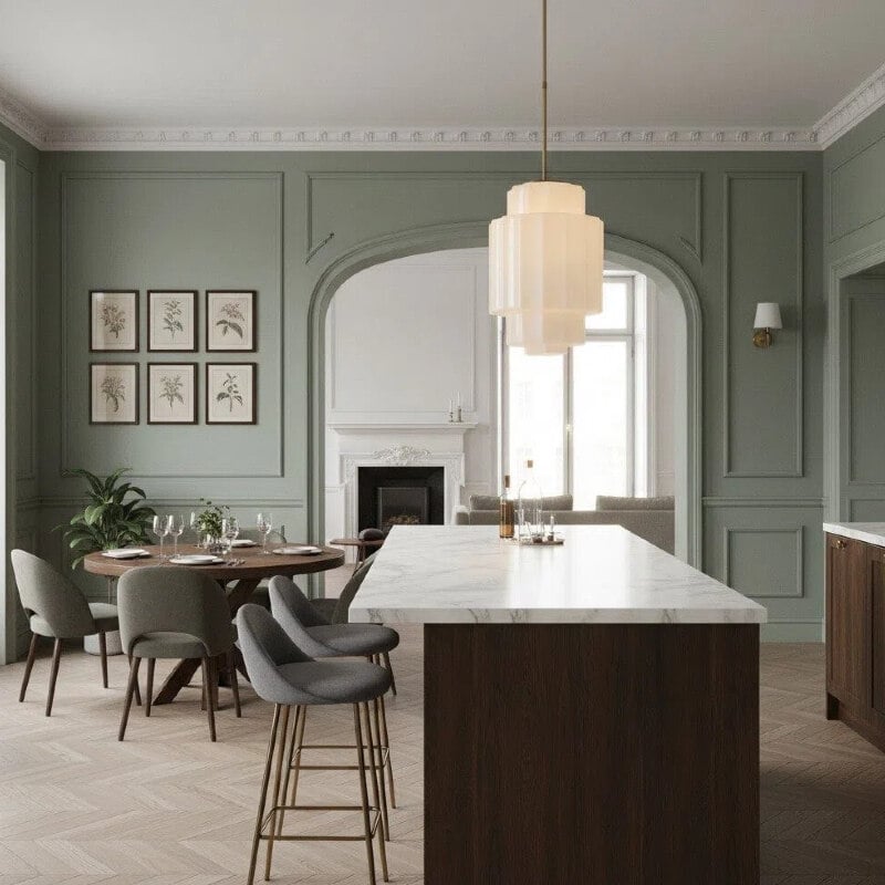 Vexrona Glass Pendant Lamp - Elegant Adjustable Metal Hanging Rod for Living Room and Bar