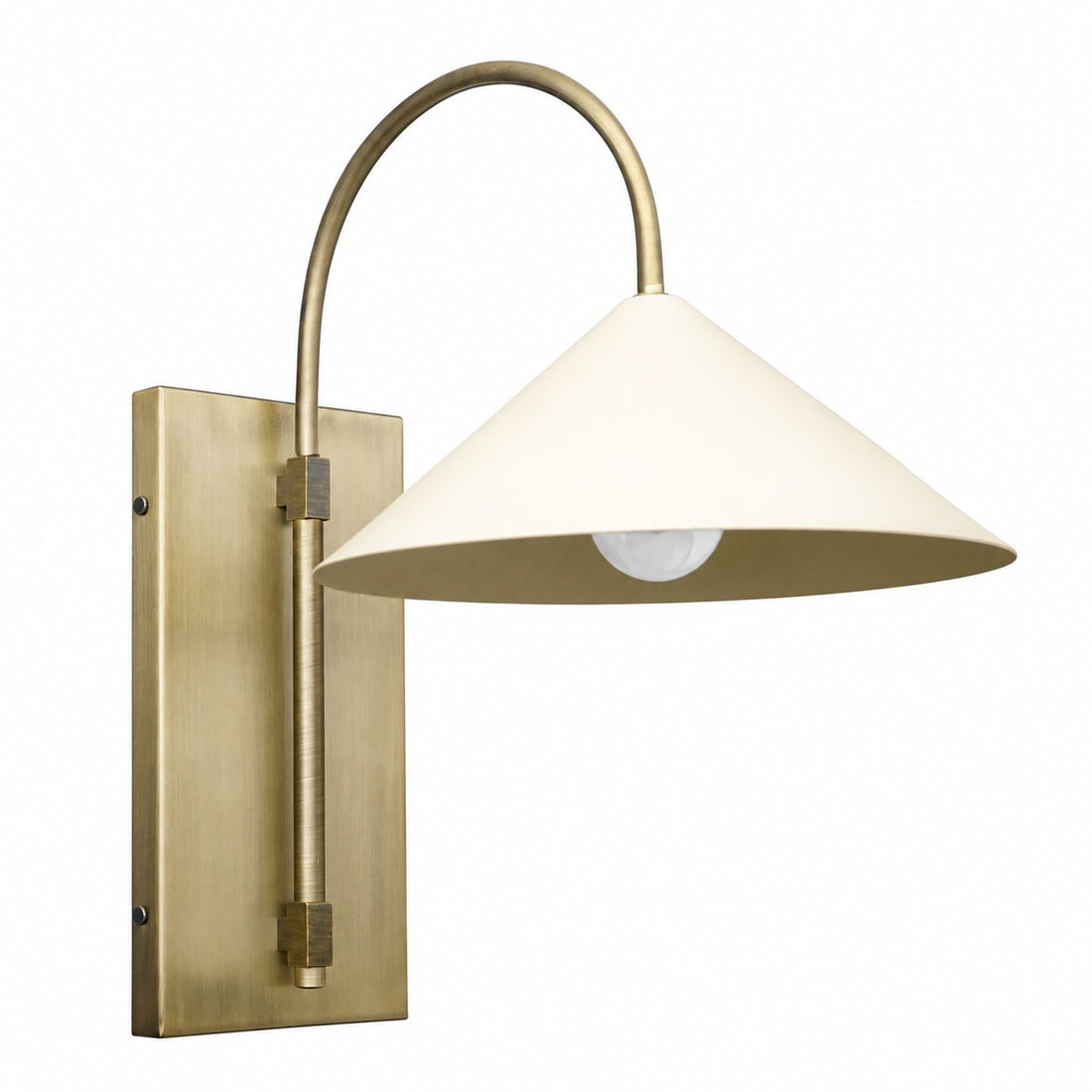 Conique Metal Minimalist Wall Sconce - Sculptural Brass Arch Light for Modern Interiors