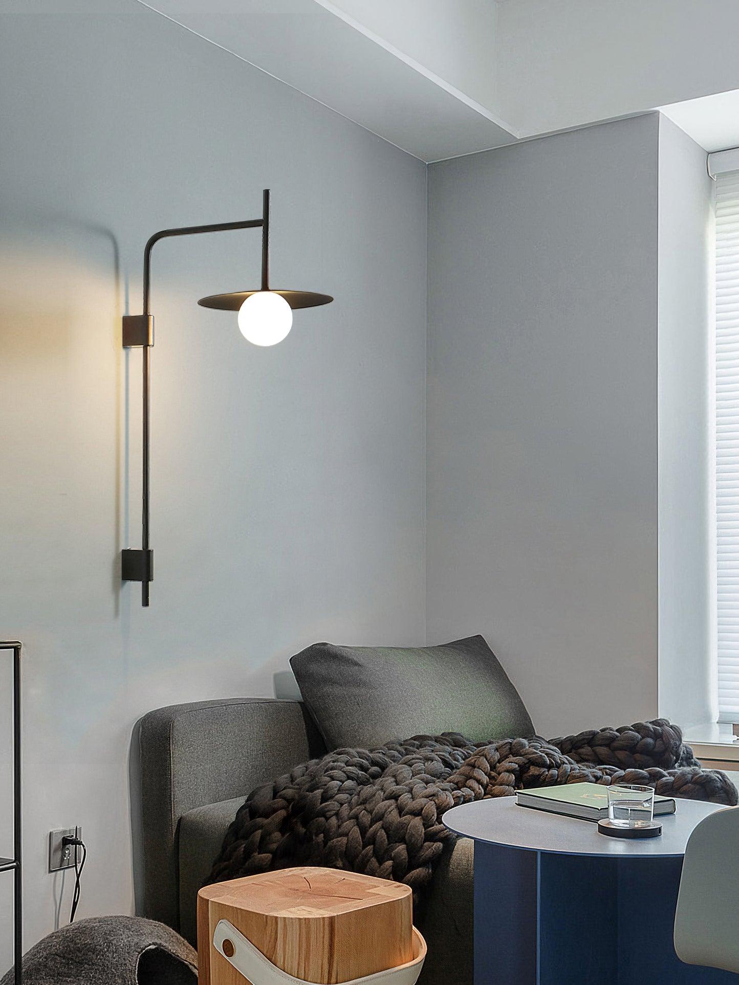 Gea Metal Swing Arm Wall Lamp - Scandinavian Minimalist Nordic Sconce