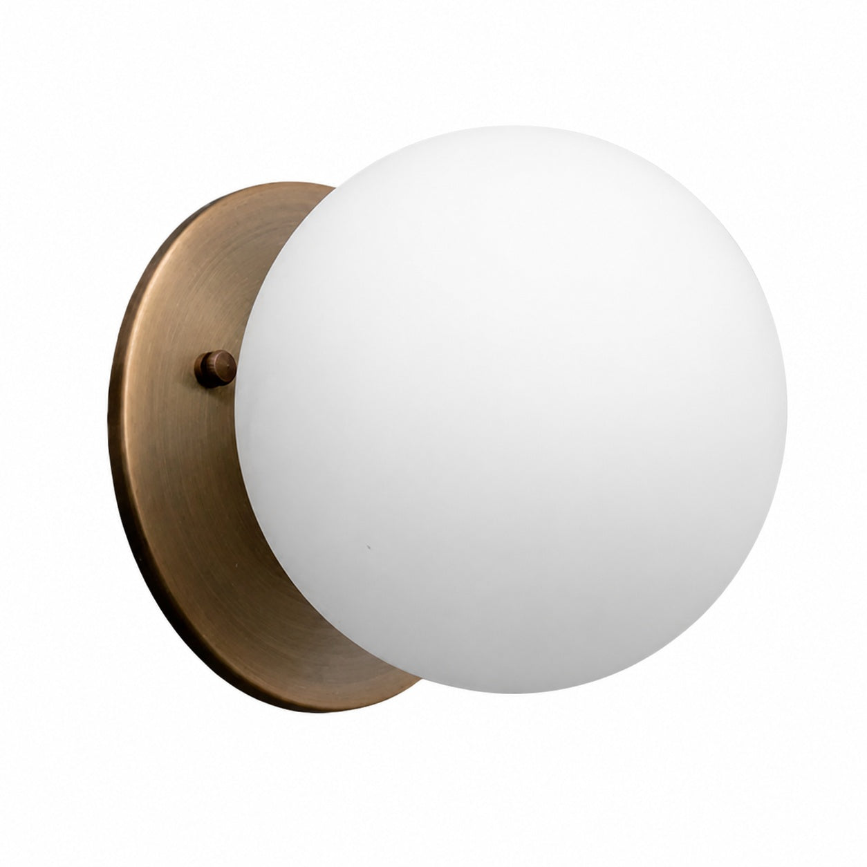 Glorica Glass Brass Wall Sconce - Frosted Globe Classic Light For Warm Ambiance