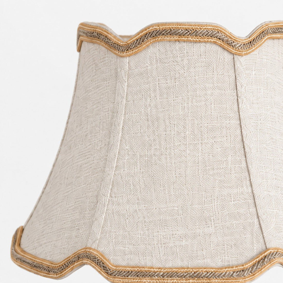 Vintage Fabric Table Lamp with Scalloped Shade