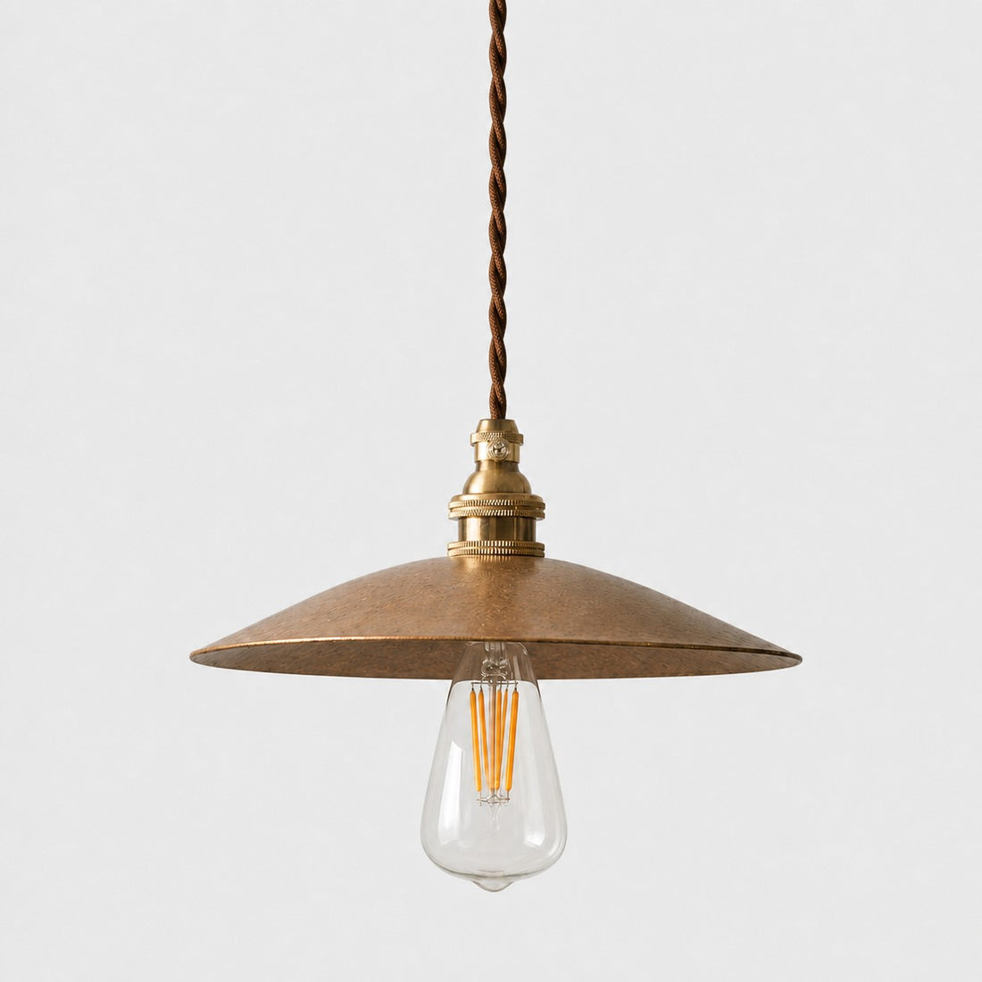 Vintage Hammered Brass Pendant Light