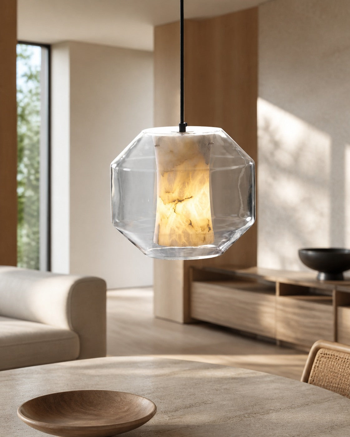 Glass Alabaster Pendant Lamp