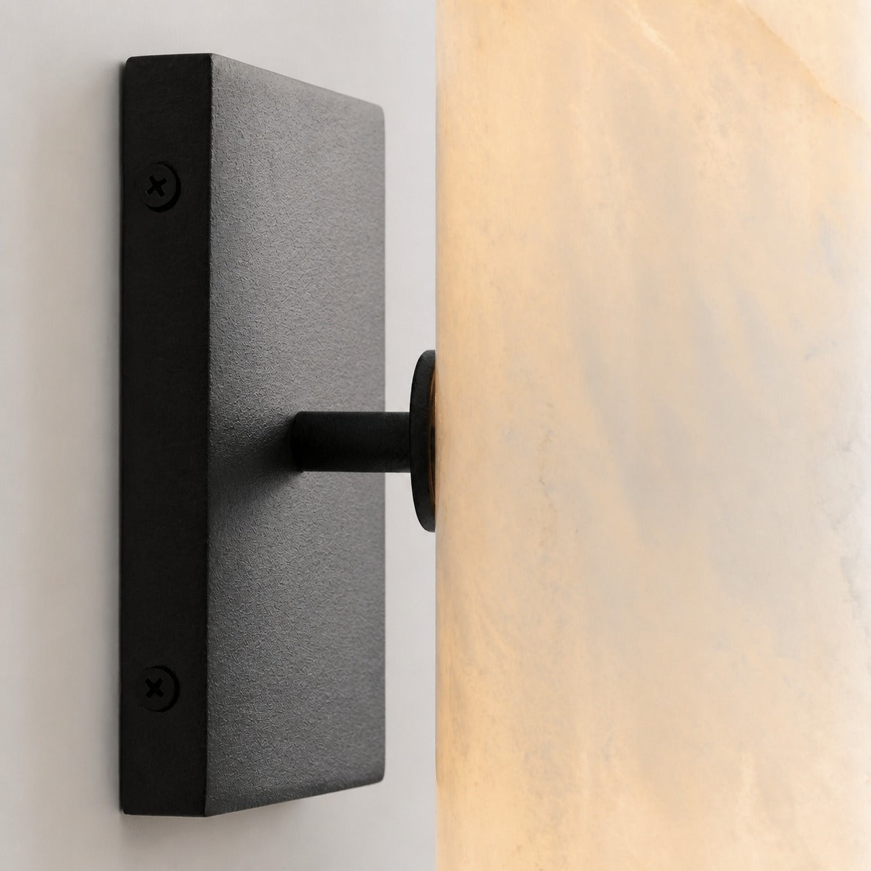 Wolvina Natural Marble Tube Sconce with Sleek Metal Details