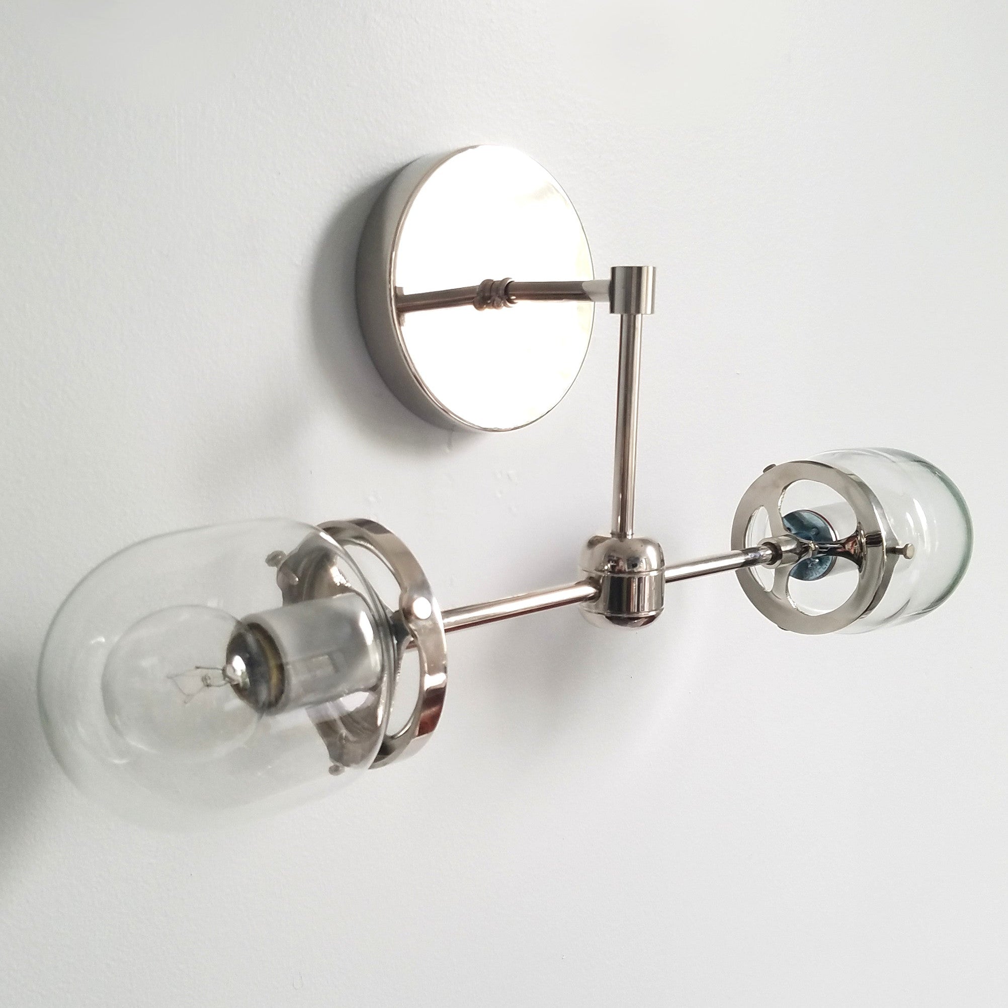 Coastal Nautical Hanging Double Glass Wall Sconce