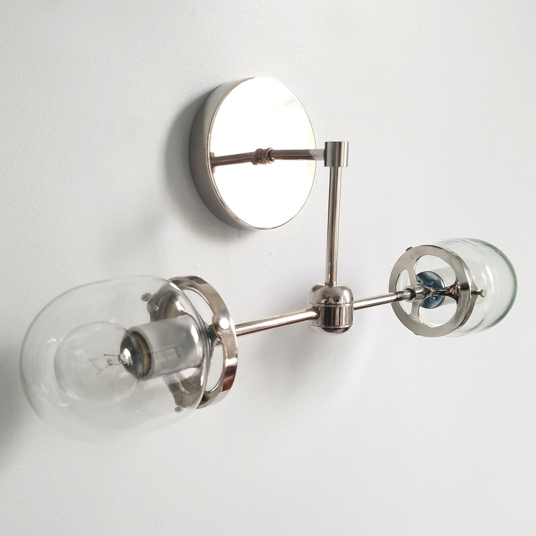 Coastal Nautical Hanging Double Glass Wall Sconce