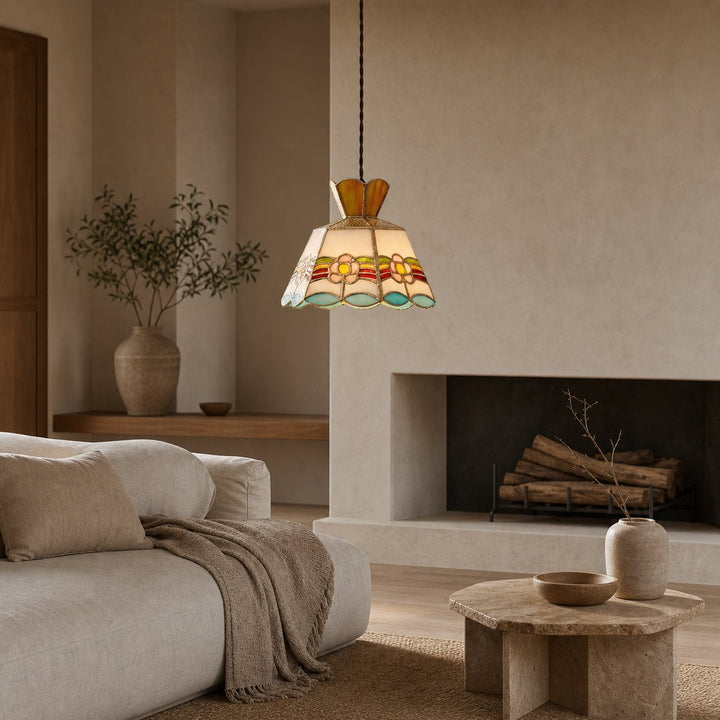 Vintagia Decorative Glass Pendant Light – Vintage Hanging Lamp for Dining Room and Living Space