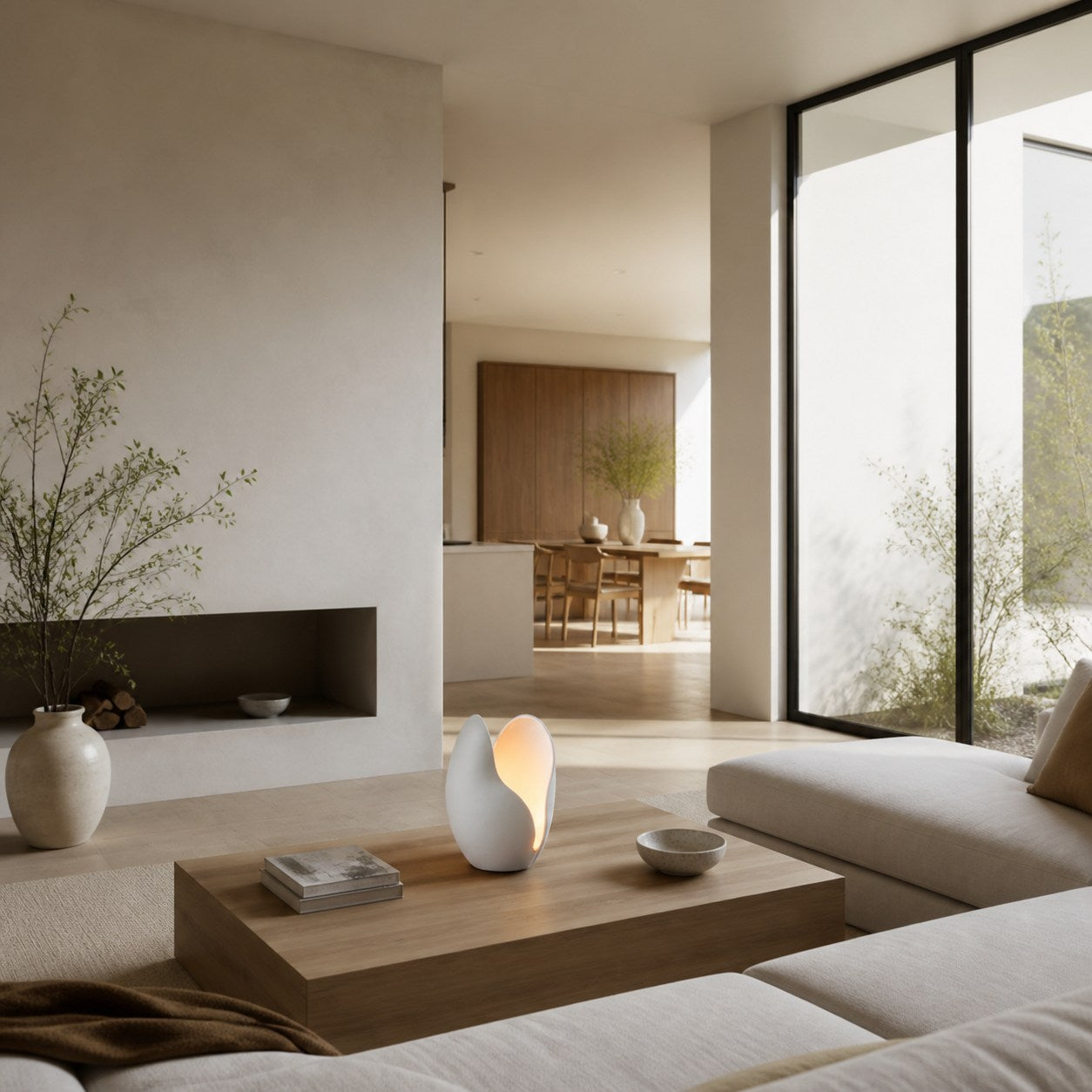 Petalora Soft Petal Table Lamp – Floral Structures Inspiration Resin Lamp for Living Room and Bedroom