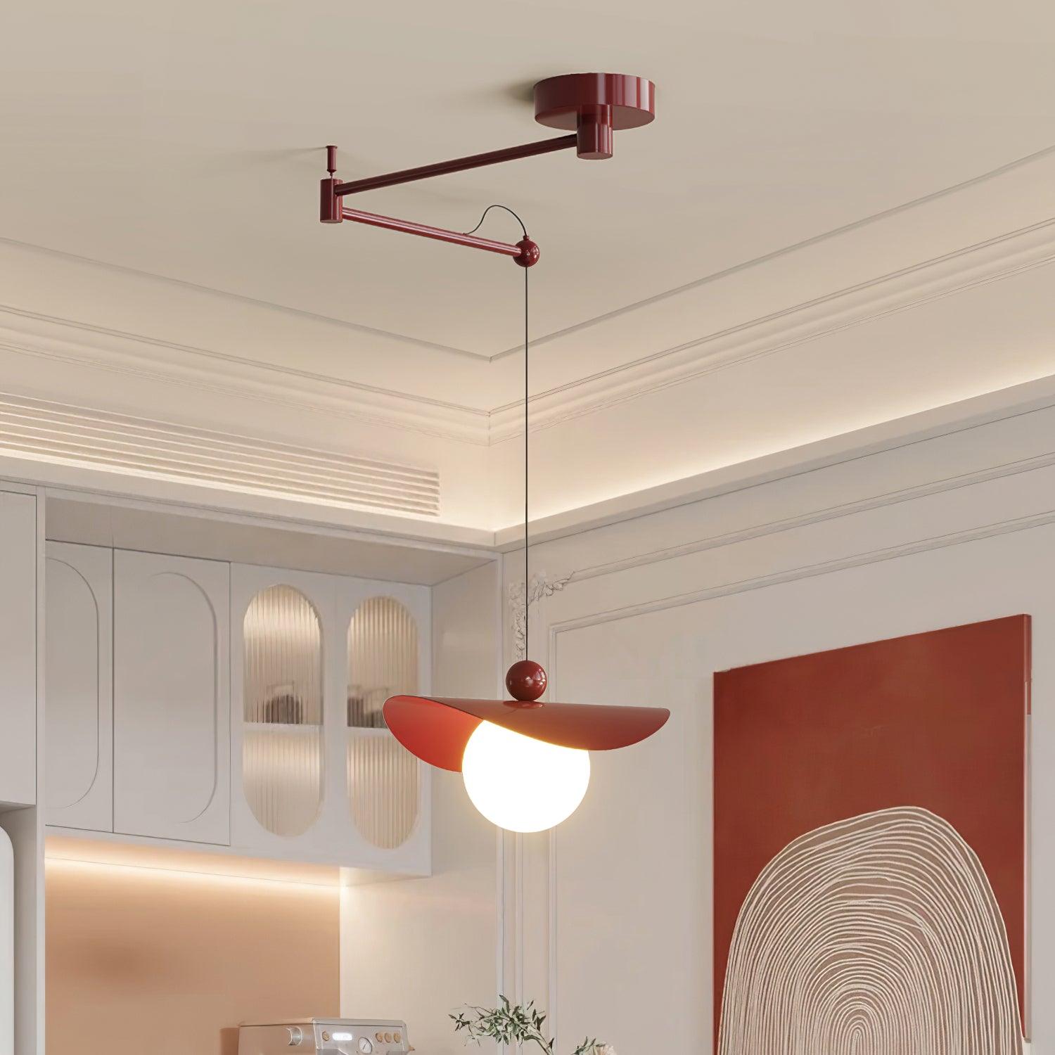 Simple Adjustable Metal Swing Arm Pendant Lamp