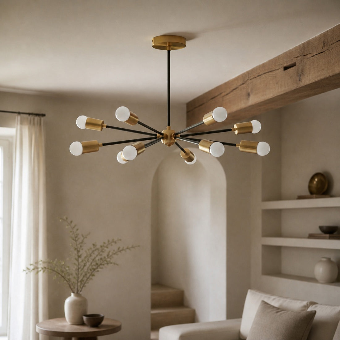 Mobilux Line Modern Chandelier - Mid Century Ceiling Light Fixture