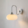 Bauhaus Wind Cream Glass Shade Metal Curved Pole Wall Sconce
