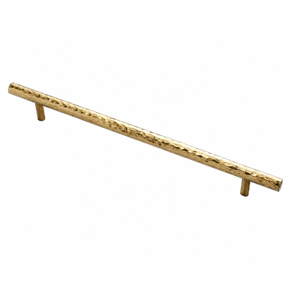 Natural Brass hammered bar pull with 12.6 inch or 320 mm centers