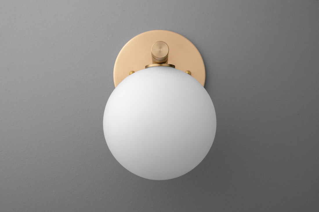 Glorica Glass Wall Sconce - Frosted Globe Light