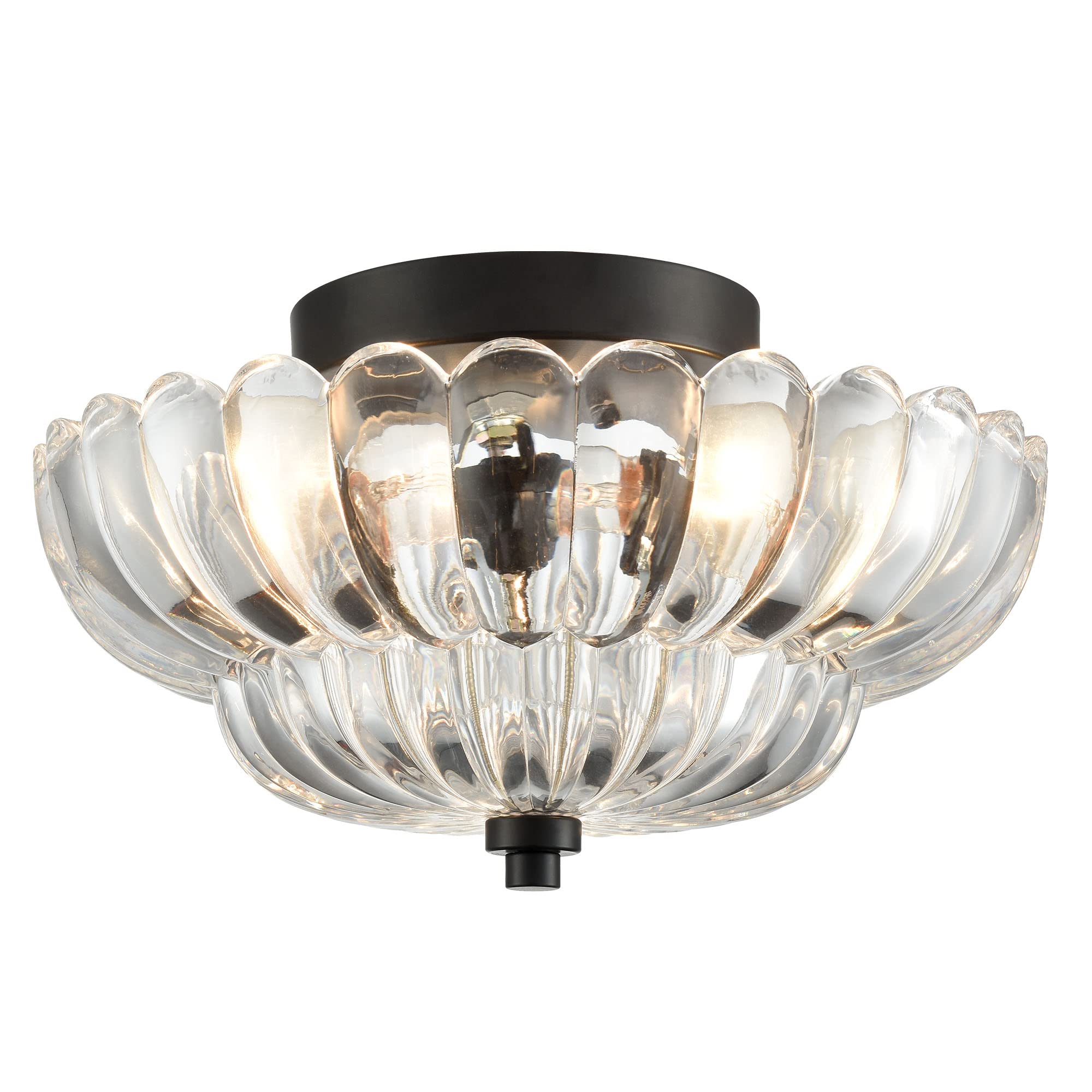 Semi Flush Mount Ceiling Lights Umbrella Shape Glass Lamp