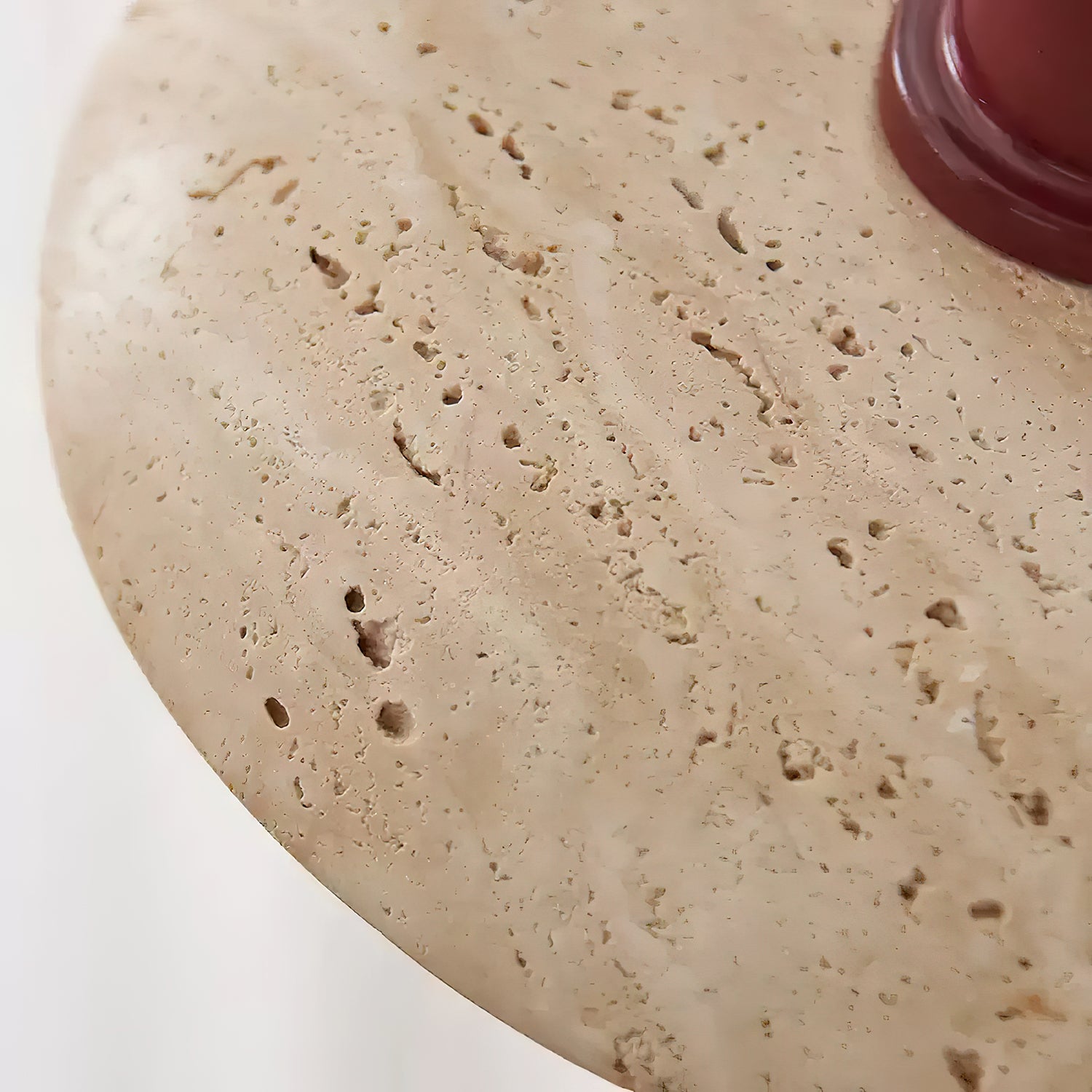 Wabi-sabi Style Travertine Stone Disc Pendant Lamp