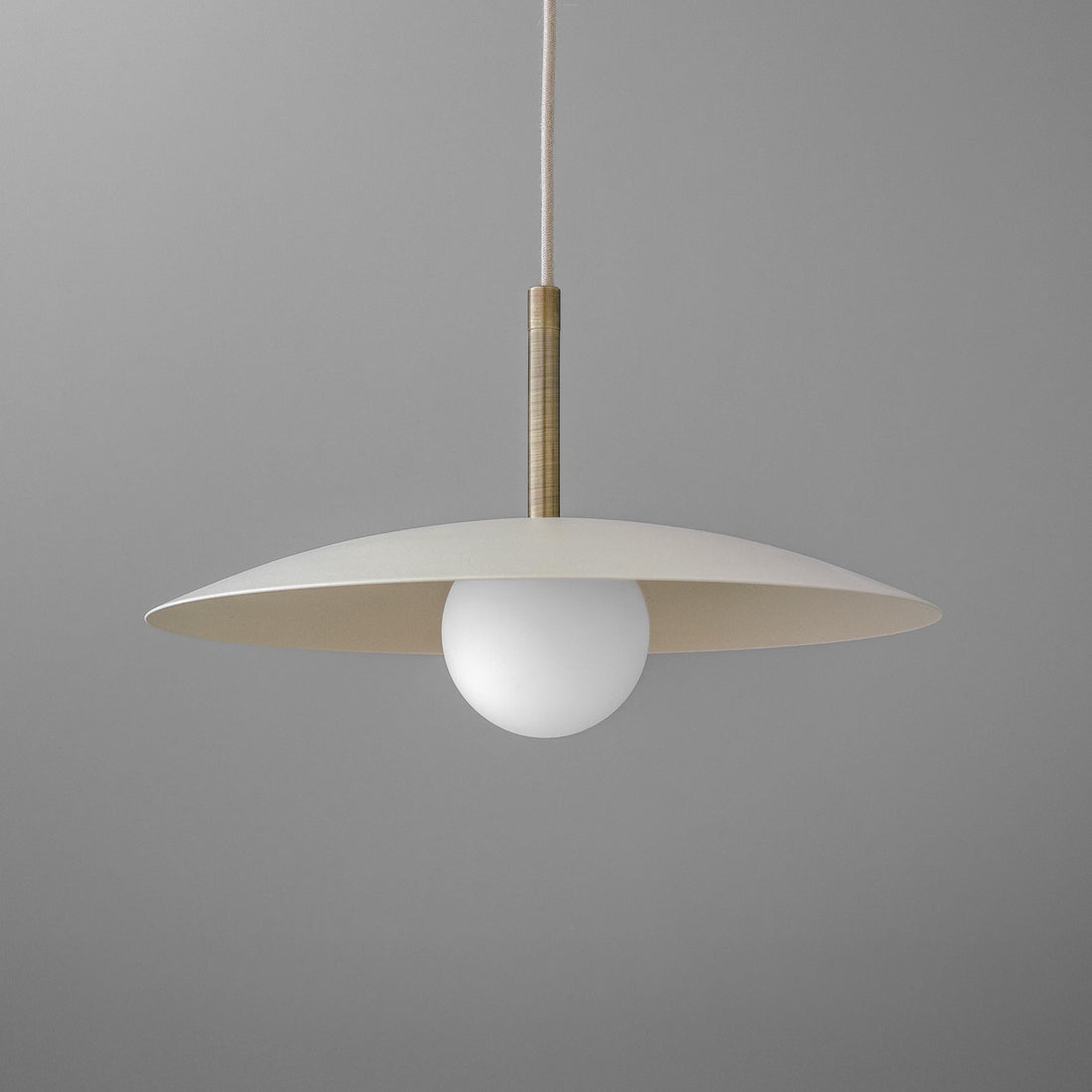 Curva Metal Minimalist Pendant Light - Modern Brass Accent Disc Shade