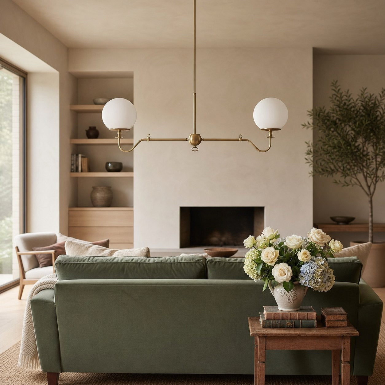 Glorica Glass Brass Chandelier Lighting - Contemporary Glass Multi-Light Hanging Fixture