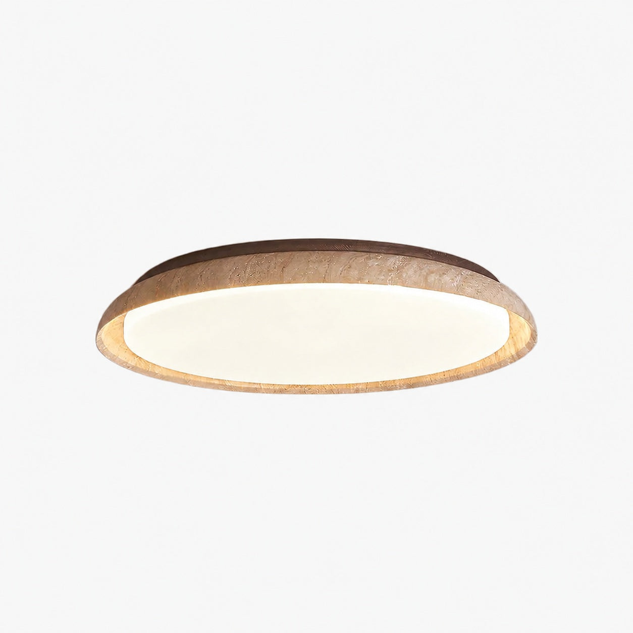 Torvella Round Ceiling Light Sculptural Disc Flush Mount - Modern Natural Bedroom Lighting