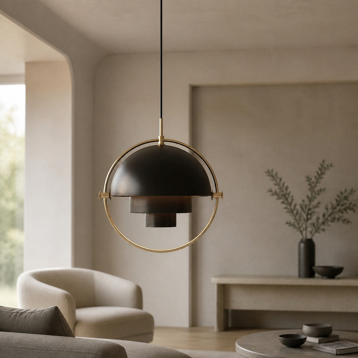 Multiva Sculptural Pendant Light – Adjustable Chandelier in Danish Modern Style for Dining Areas N18