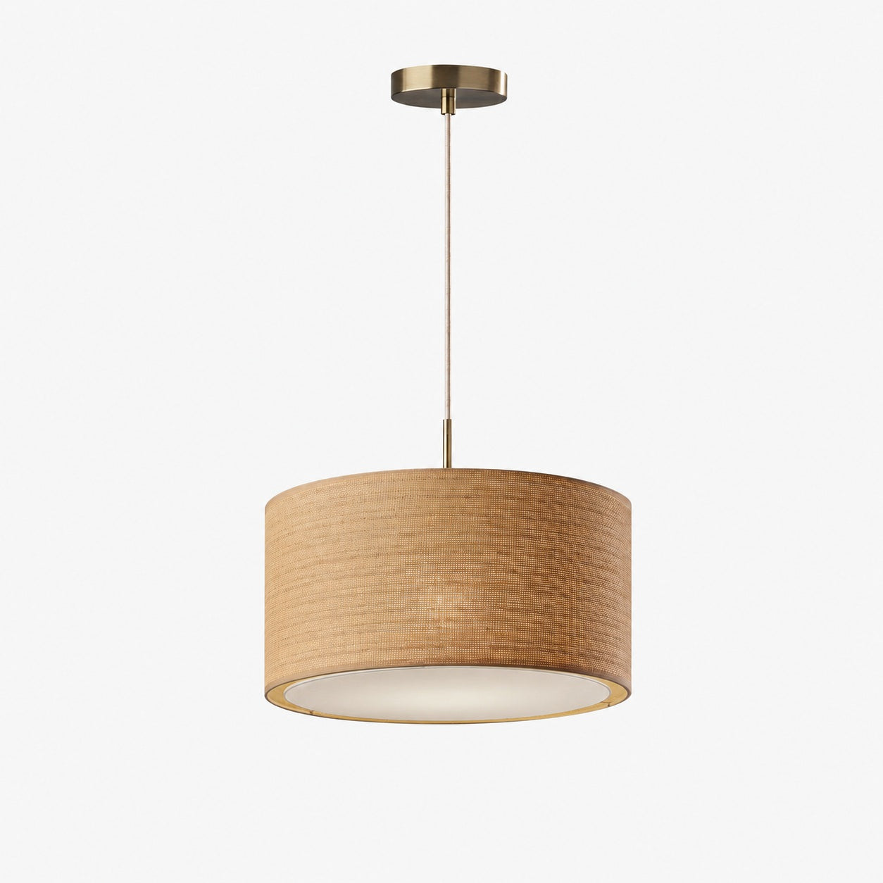 Dumora Fabric Drum Shade Pendant Light - Linen Design Hanging Light