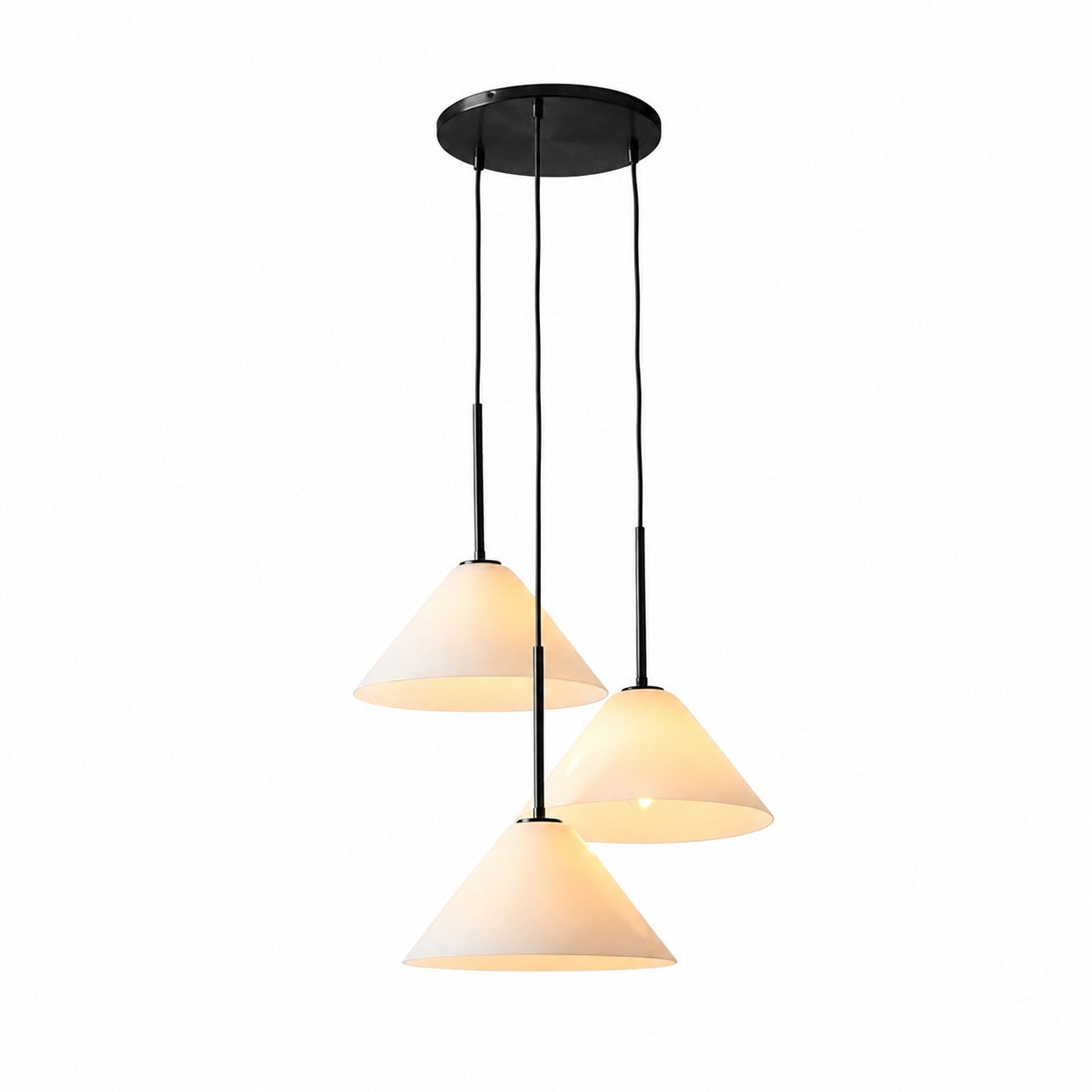 Conica 3-Light Cone Chandelier - Sculptural Glass Pendant Lighting Modern Style