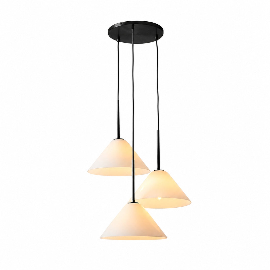Conica 3-Light Cone Chandelier - Sculptural Glass Pendant Lighting Modern Style
