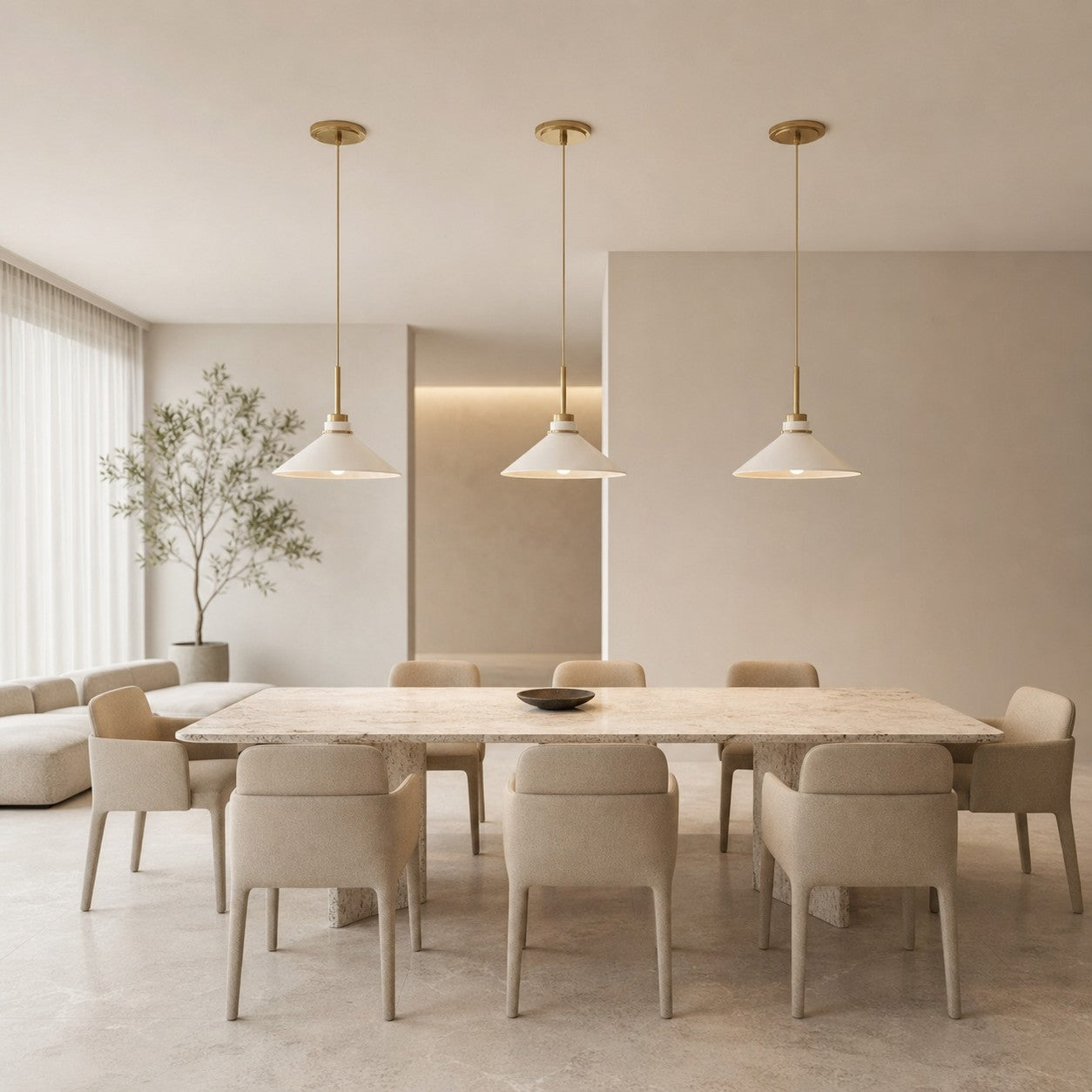 Aurenza Modern Farmhouse Pendant Light - Adjustable Shade for Warm Ambiance