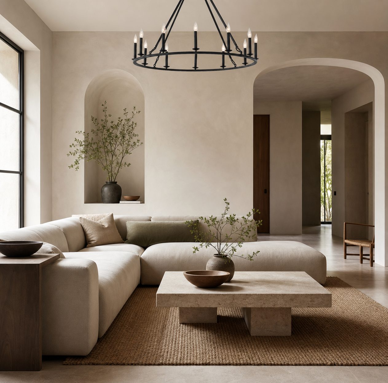 Rowan Modern Wagon Wheel Round Chandelier - Industrial Farmhouse Iron Lighting Fixture
