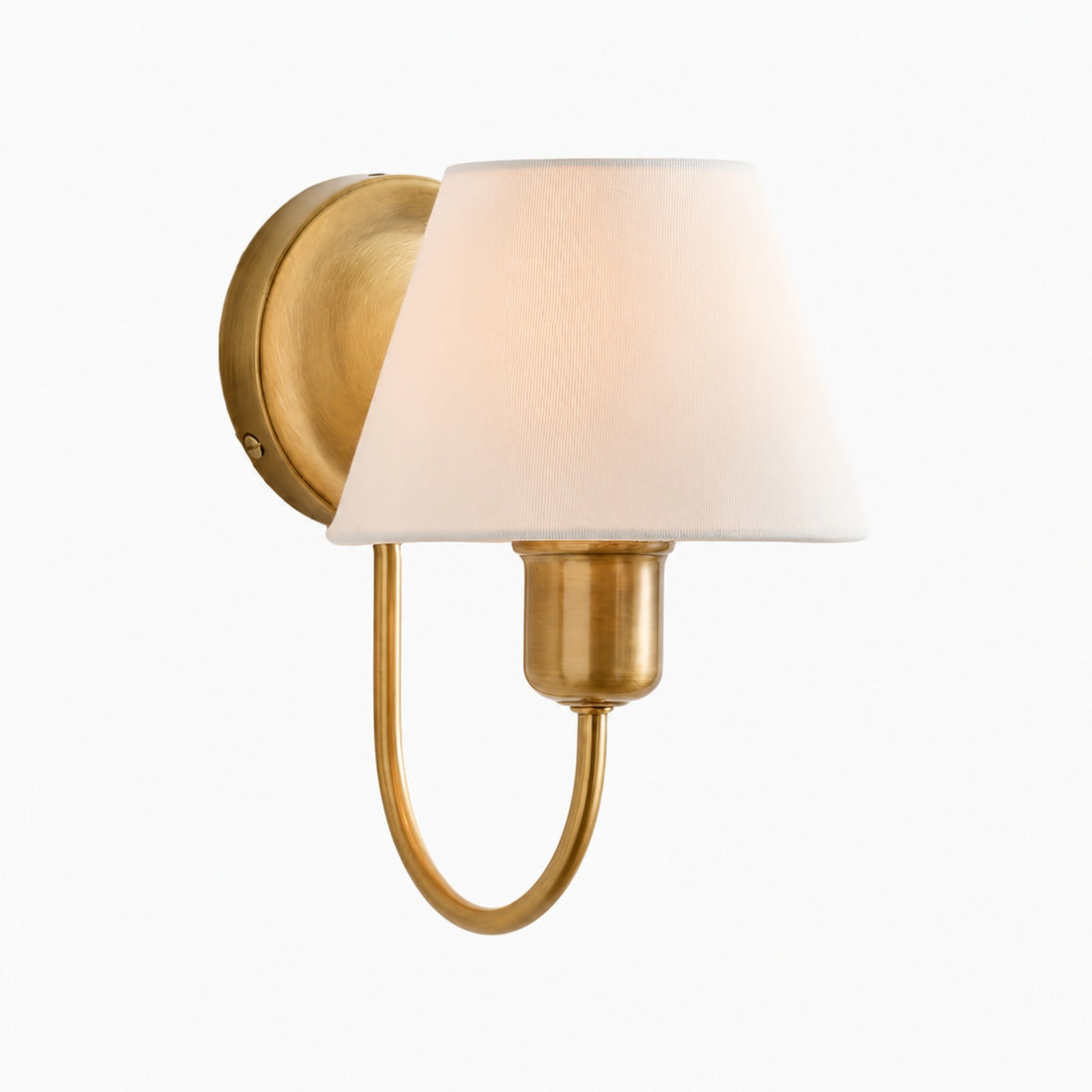 Tracian Wall Sconce - Curved Arm with Glass or Linen Shade for Bedroom