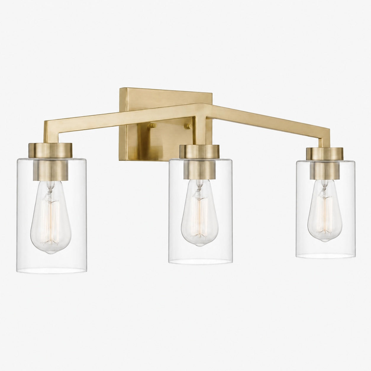 Brassiq Industrial Glass Cylinder Wall Lamp - Vintage Style Bathroom Vanity Light