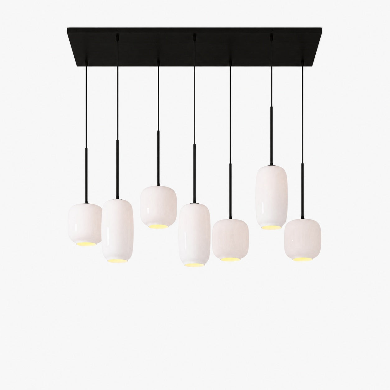 Lumivelle Sculptural 7-Light Chandelier – Adjustable Height Modern Glass Pendant
