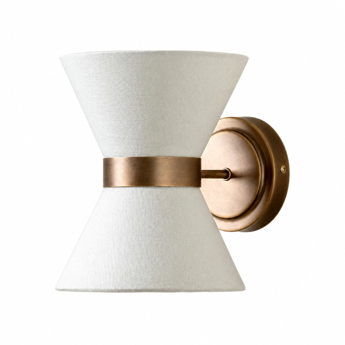 Ankora Wall Light - Bow-Tie Linen Shade Design Aged Brass Metal Sconce for Hallway