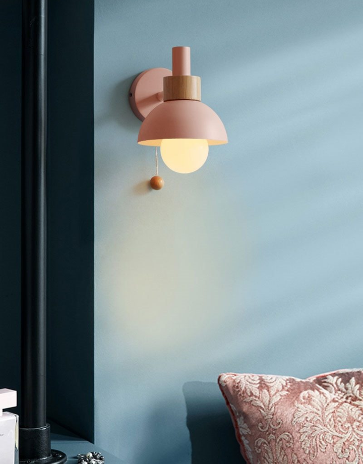 Colorful Wood Globe Wall Lamps