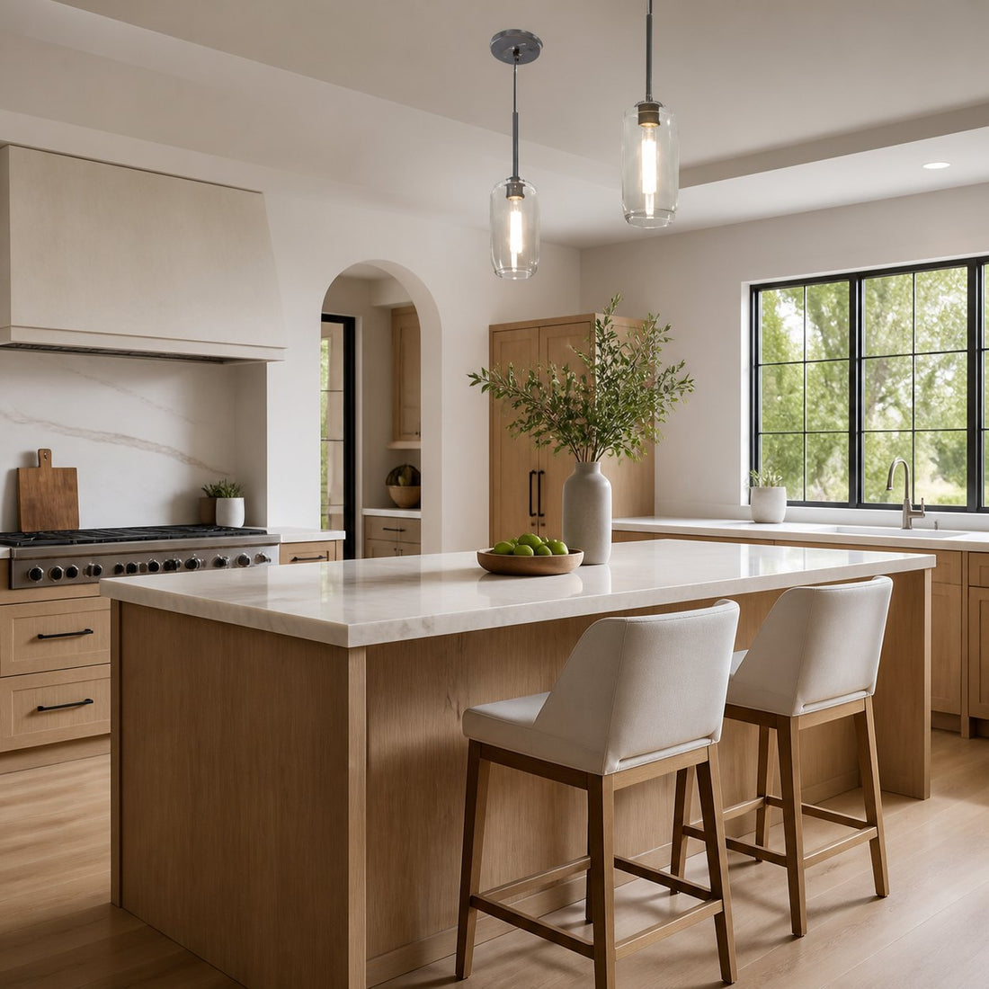 Lumivelle Pebble Pendant Light - Adjustable Glass Shade - Modern Lighting