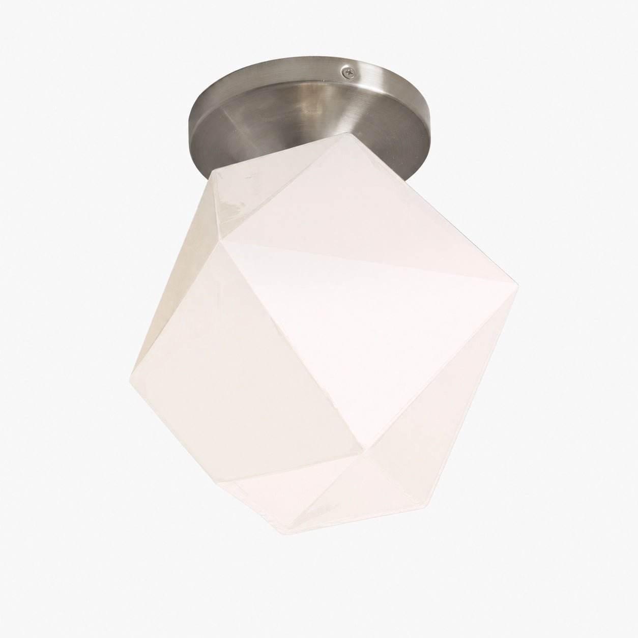 Talvior Sculptural Flush Mount Ceiling Light – Faceted Glass for Modern Interiors