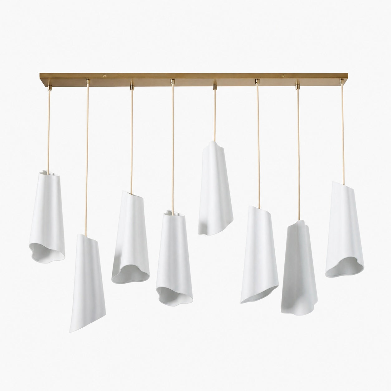 Orovia Ceramic Shade Chandelier – Iron Pendant Adjustable Height Design