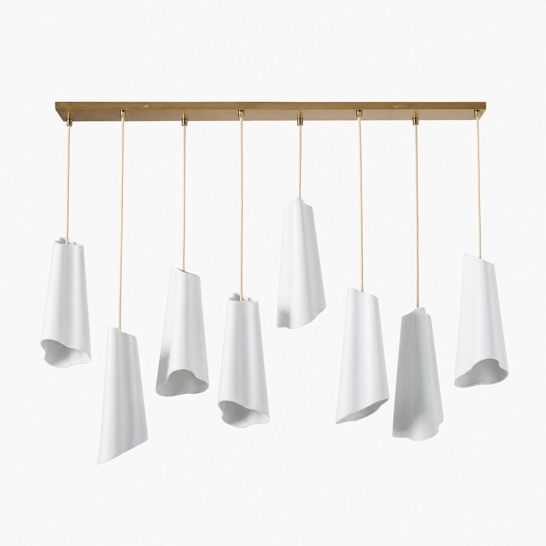 Orovia Ceramic Shade Chandelier – Iron Pendant Adjustable Height Design