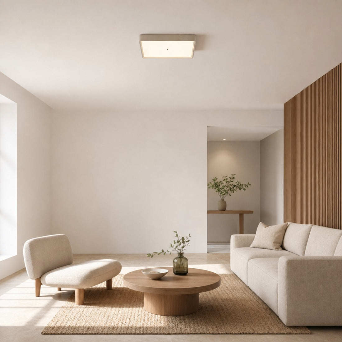 Zenthoris Travertine Ceiling Light Minimalist Flush Mount – Modern Ambient Hallway Lighting