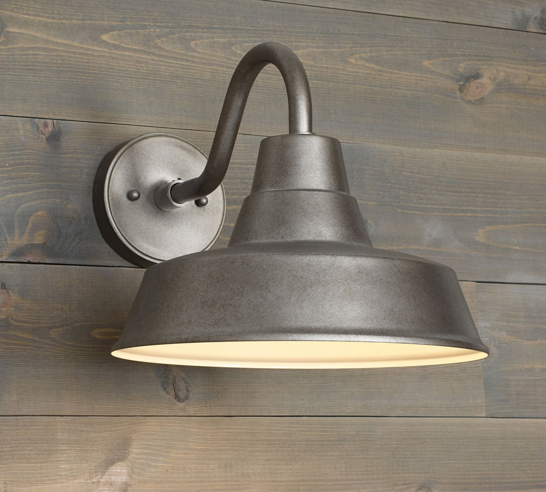 Korvi Outdoor Metal Sconce - Aluminum Pewter Wall Light