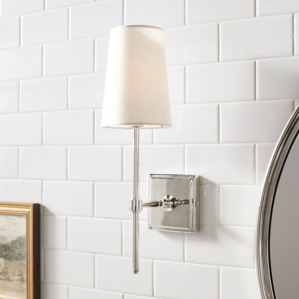 Derlina White Linen Shades Wall Lamp – Retro Metal Multi-Head Lighting Fixture