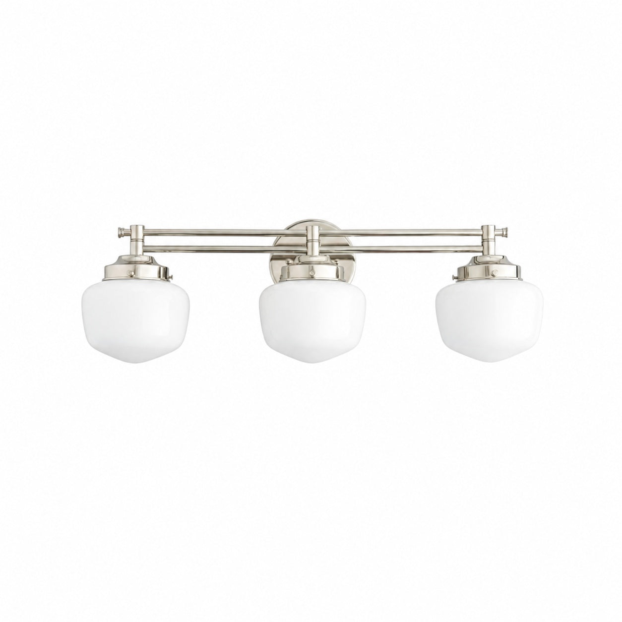 Opalume Glass Art Deco Vanity Light - Bathroom Wall Sconce with White Glass Shades