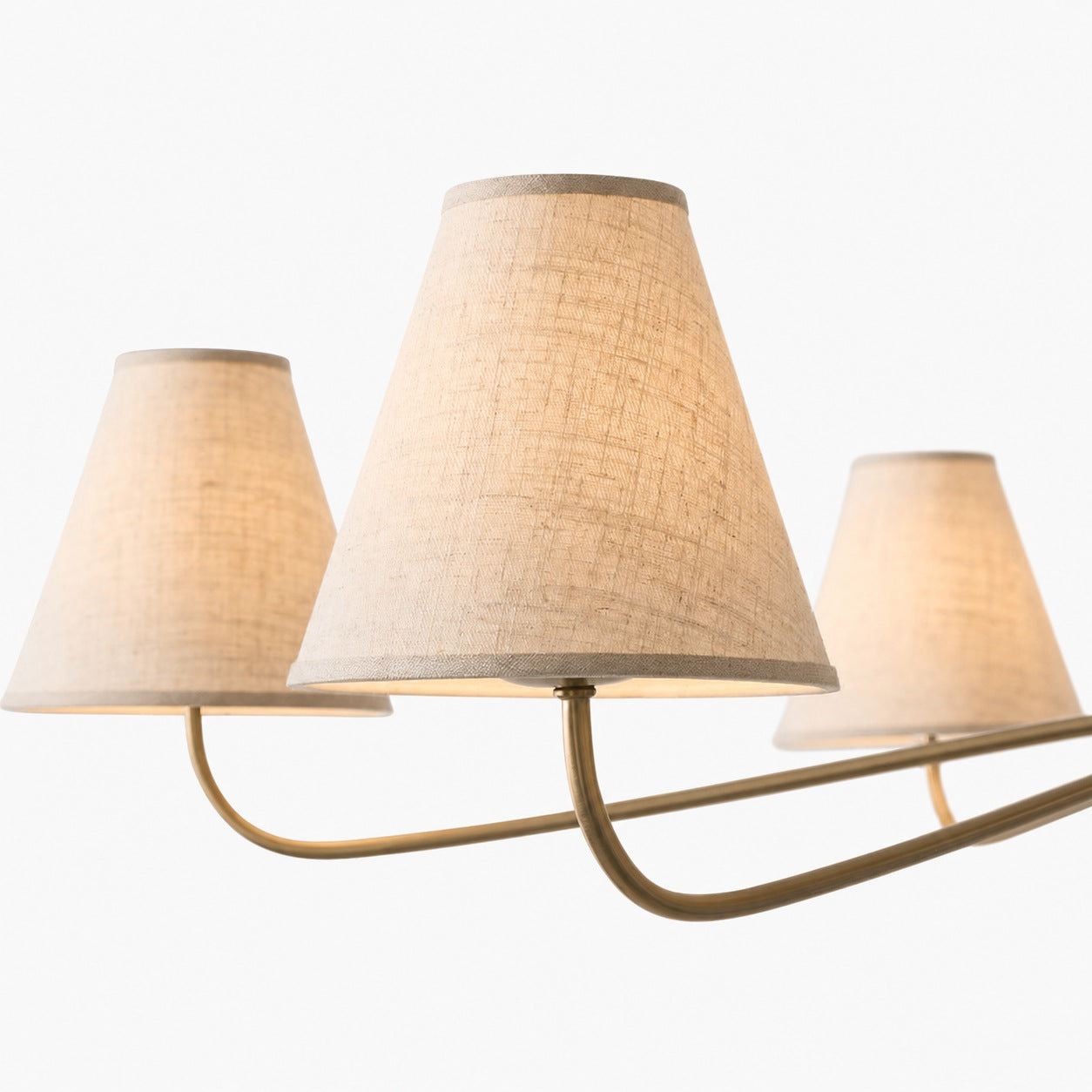 Fibura Metal Modern Linen Shade Linear Chandelier - Clean Lines