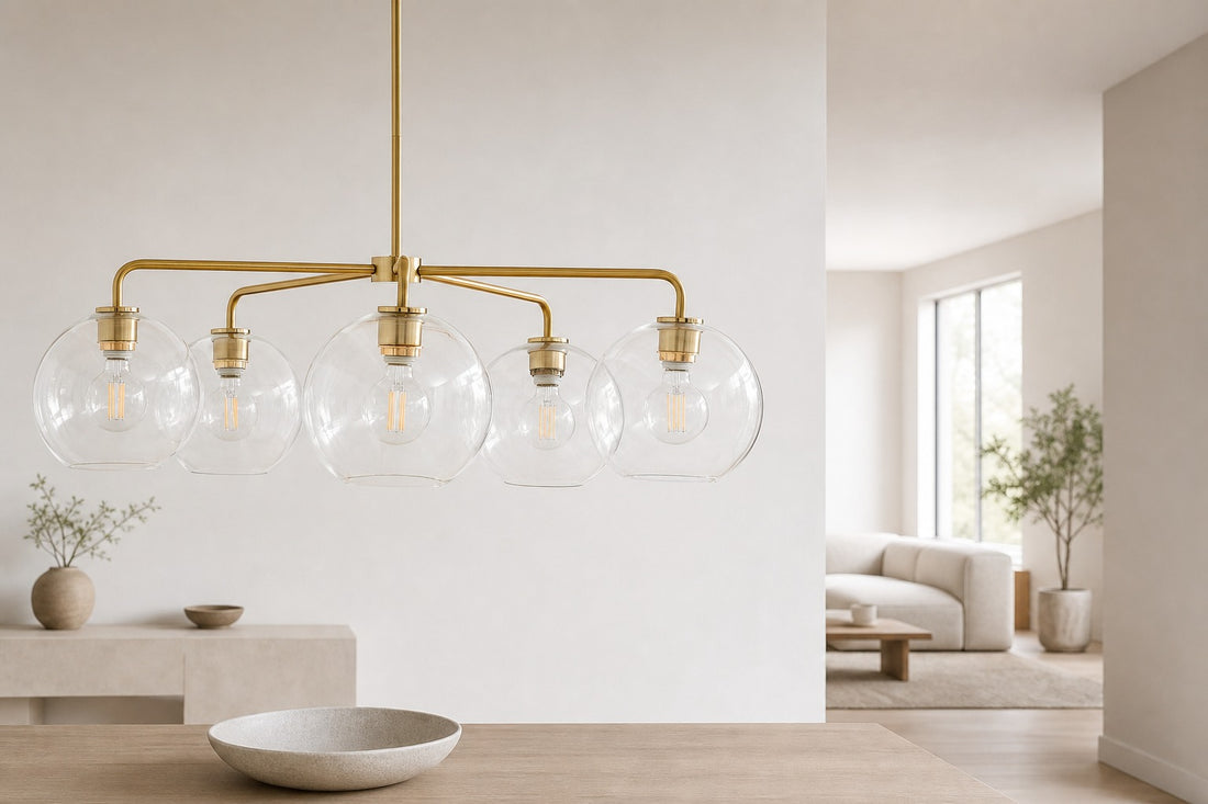 Selvion Elegant 5-Light Globe Chandelier – Modern Glass Pendant Lighting Fixture